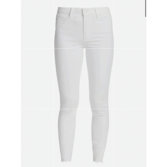 Paige Jeans Margot Ankle Skinny Jeans Crisp White Raw Hem Size 25 - Picture 2 of 8